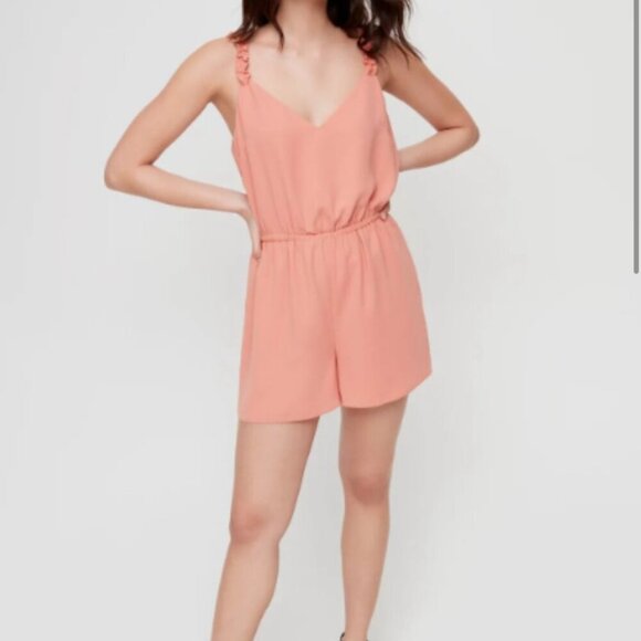 Aritzia Wilfred Melodie Romper Orange Size Medium - Picture 1 of 16
